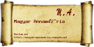 Magyar Annamária névjegykártya
